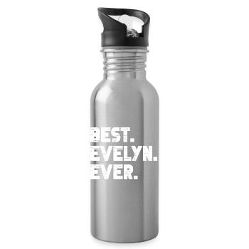Meilleur cadeau Evelyn de tous les temps - Gourde avec paille intégrée - argent clair - Droite