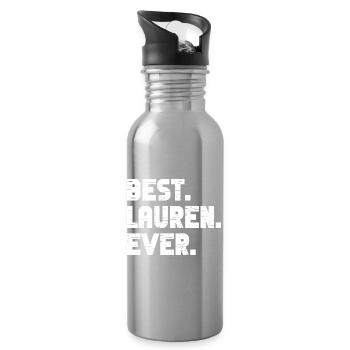 Meilleur cadeau Lauren de tous les temps - Gourde avec paille intégrée - argent clair - Droite