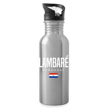 Lambaré Paraguay Paraguayans - Water bottle with straw - silver - Right