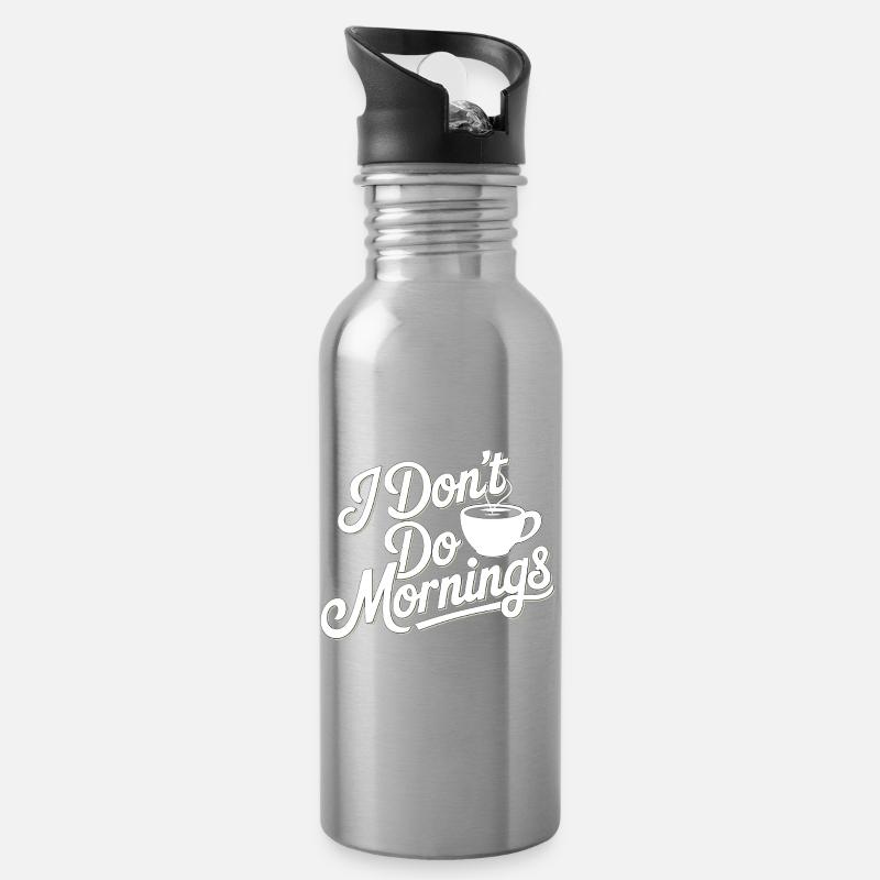 Don't Do Mornings Kaffee T-Shirt - Trinkflasche mit integriertem Trinkhalm - Lightsilver