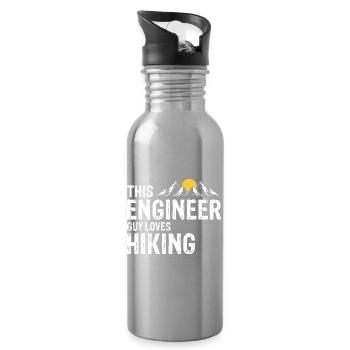 Engineer Who Hikes Proud Trail Trekker Outdoor Fan - Water bottle with straw - silver - Right