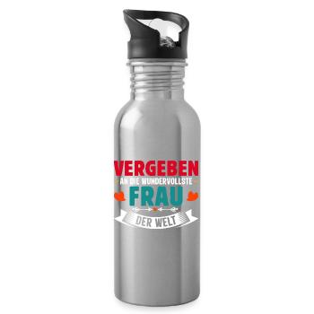 Malle VERGEBEN AN DIE WUNDERVOLLSTE FRAU - Trinkflasche mit integriertem Trinkhalm - Lightsilver - Rechts