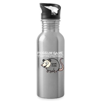 Possum Game Don't Look at the Possum Funny P - Water bottle with straw - silver - Right