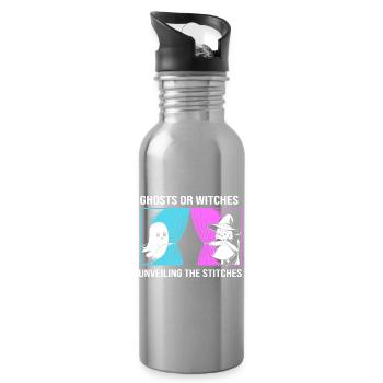 Gender Reveal Halloween - Water bottle with straw - silver - Right