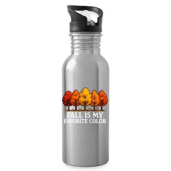 L’automne est ma couleur préférée L’amour d’automne - Gourde avec paille intégrée - argent clair - Droite