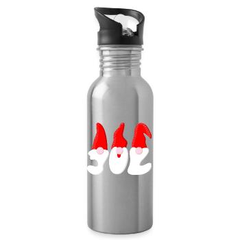 Weihnachtsmann – Weihnachten - Trinkflasche mit integriertem Trinkhalm - Lightsilver - Rechts