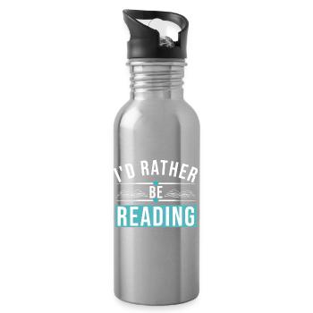 I'D RATHER BE READING - Trinkflasche mit integriertem Trinkhalm - Lightsilver - Rechts