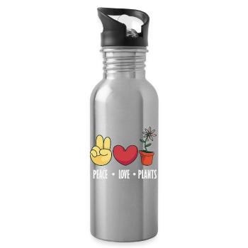 Garten- Und Pflanzenliebhaber Geschenke - Trinkflasche mit integriertem Trinkhalm - Lightsilver - Rechts