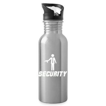 Security mit Waffe - Trinkflasche mit integriertem Trinkhalm - Lightsilver - Rechts