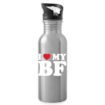 I Heart My BE Tee - Gourde avec paille intégrée - argent clair - Droite