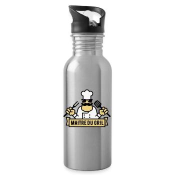 Grill Master (Grill / BBQ / BBQ / 3C) - Water bottle with straw - silver - Right