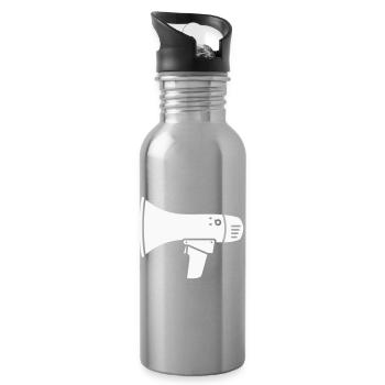 Megafon Laut Demo Ultras  - Trinkflasche mit integriertem Trinkhalm - Lightsilver - Rechts