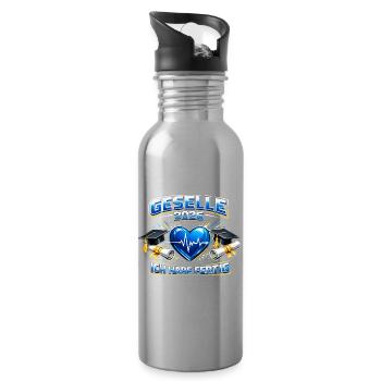 Journeyman 2026 Journeyman's exam passed Gift - Water bottle with straw - silver - Right