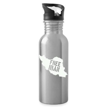 Iran Freiheit Free Iran - Trinkflasche mit integriertem Trinkhalm - Lightsilver - Rechts