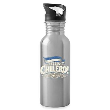 Nicaragua Nicaragisch Feelin Chilero - Trinkflasche mit integriertem Trinkhalm - Lightsilver - Rechts