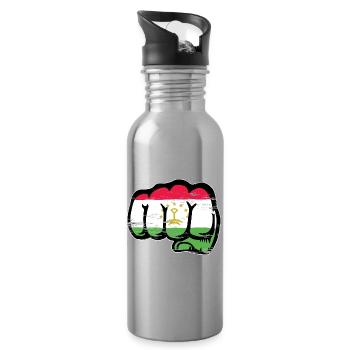 Tadschikistan_Flagge_Faust_used - Water bottle with straw - silver - Right