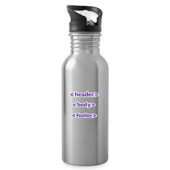 Code Stil: Header, Body, Footer - Für jeden - Trinkflasche mit integriertem Trinkhalm - Lightsilver - Rechts