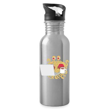 Flying Spaghetti Monster Pastafari FSM Atheist - Trinkflasche mit integriertem Trinkhalm - Lightsilver - Rechts