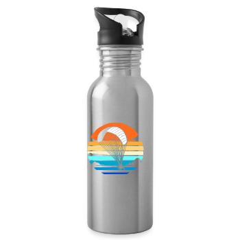 Paragliding Skydive - Water bottle with straw - silver - Right
