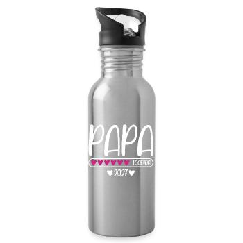 Papa 2027 loading Herzchen Ladebalken - Trinkflasche mit integriertem Trinkhalm - Lightsilver - Rechts