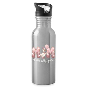 Mom of the Silly Goose - Water bottle with straw - silver - Right