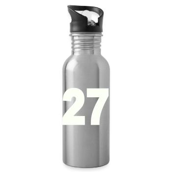 27 - Trinkflasche mit integriertem Trinkhalm - Lightsilver - Rechts