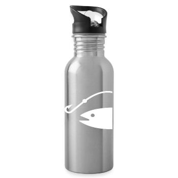 Angeln - Trinkflasche mit integriertem Trinkhalm - Lightsilver - Rechts