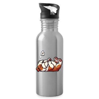 English Bulldog Bully Bully Owner Bullyfan - Water bottle with straw - silver - Right