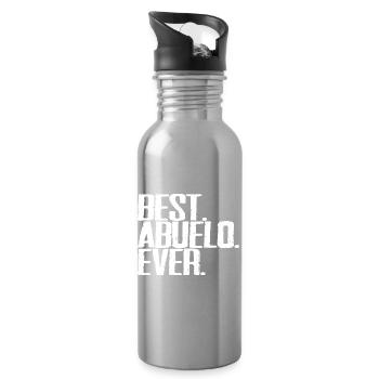 Best Abuelo Ever Grandpa Spanish Saying Retro Vintage - Water bottle with straw - silver - Right
