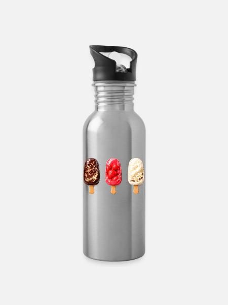 Threesome Popsicles Trio - Water bottle with straw - silver