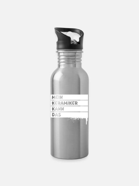 Handwerker Keramiker - Trinkflasche mit integriertem Trinkhalm - Lightsilver