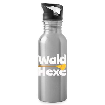 Wald Hexe Besen Natur Hexerei Fantasy Design - Trinkflasche mit integriertem Trinkhalm - Lightsilver - Rechts
