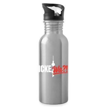 Icke Wa Berlin Fernsehturm Spruch Design - Trinkflasche mit integriertem Trinkhalm - Lightsilver - Rechts