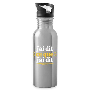 J'ai dit ce que j'ai dit - Gourde avec paille intégrée - argent clair - Droite
