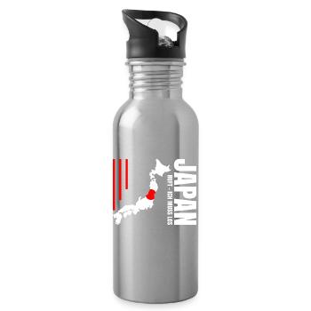 Emigrate to Japan - Water bottle with straw - silver - Right