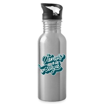 Vamos à la playa - Trinkflasche mit integriertem Trinkhalm - Lightsilver - Rechts