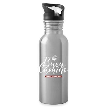 Buen Camino Jakobsweg Camino de Santiago - Water bottle with straw - silver - Right