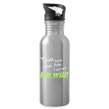 Auto Tuning Schrauber Kult Shirt, Altes Auto (25) - Trinkflasche mit integriertem Trinkhalm - Lightsilver - Rechts