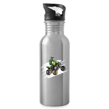 Motorrad, Quad - Trinkflasche mit integriertem Trinkhalm - Lightsilver - Rechts