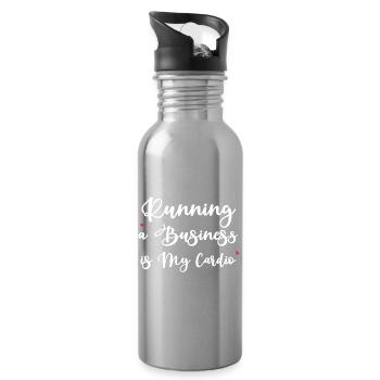 Ein Unternehmen zu führen ist mein Cardio - Trinkflasche mit integriertem Trinkhalm - Lightsilver - Rechts