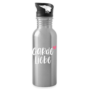 Garde Fasching Karneval Gardeliebe Geschenk - Trinkflasche mit integriertem Trinkhalm - Lightsilver - Rechts