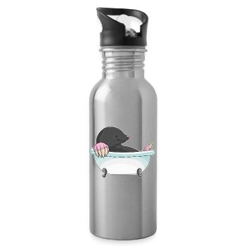 Baignoire de bain pour la taupe - Gourde avec paille intégrée - argent clair - Droite