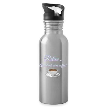Se détendre... Et buvez du café! - Gourde avec paille intégrée - argent clair - Droite