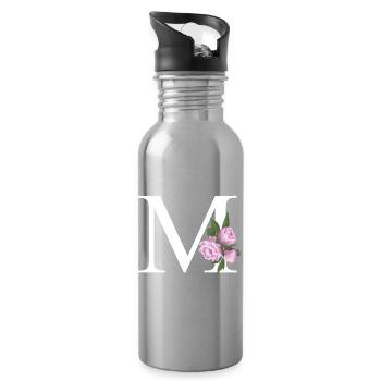 M - Trinkflasche mit integriertem Trinkhalm - Lightsilver - Rechts