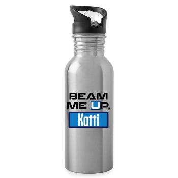 Beam me up, Kotti! - lustiger Spruch - Meme Berlin - Trinkflasche mit integriertem Trinkhalm - Lightsilver - Rechts
