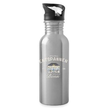 Bonn, stilvoll Entspannen, altes Rathaus - Trinkflasche mit integriertem Trinkhalm - Lightsilver - Rechts