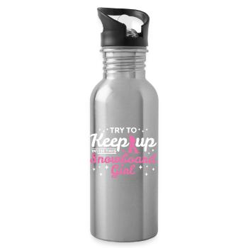 Snowboard Girl - Water bottle with straw - silver - Right