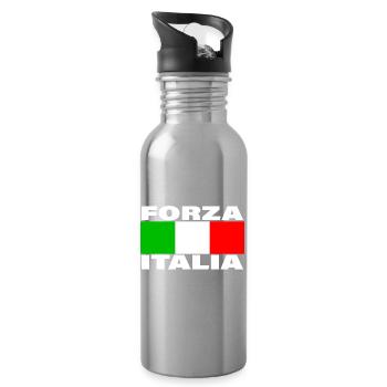 FORZA ITALIA - Gourde avec paille intégrée - argent clair - Droite