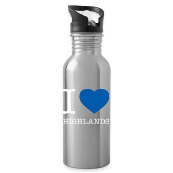 I LOVE HIGHLANDS - Trinkflasche mit integriertem Trinkhalm - Lightsilver - Rechts