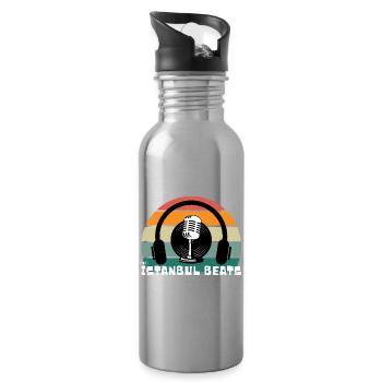 Im Retro Design gehaltenes Istanbul Shirt - Water bottle with straw - silver - Right